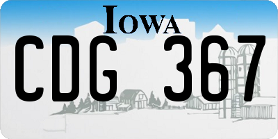 IA license plate CDG367