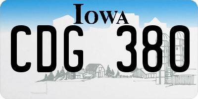 IA license plate CDG380
