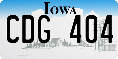 IA license plate CDG404