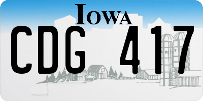 IA license plate CDG417