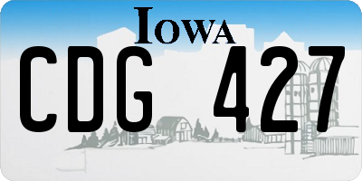 IA license plate CDG427