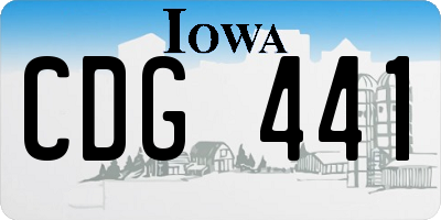 IA license plate CDG441
