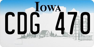 IA license plate CDG470