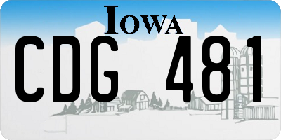 IA license plate CDG481