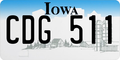 IA license plate CDG511