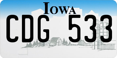 IA license plate CDG533