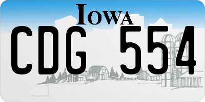 IA license plate CDG554