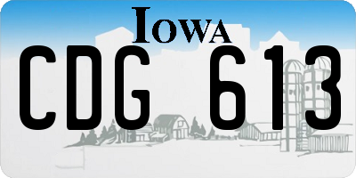 IA license plate CDG613