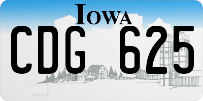 IA license plate CDG625