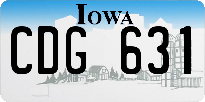 IA license plate CDG631