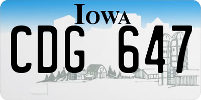 IA license plate CDG647