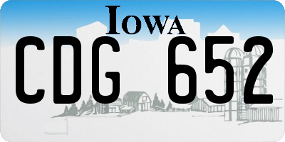 IA license plate CDG652