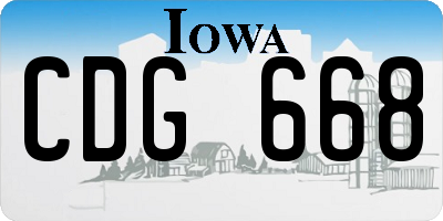 IA license plate CDG668