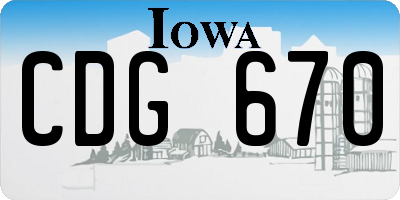 IA license plate CDG670