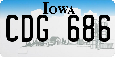 IA license plate CDG686