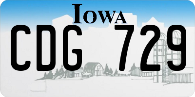 IA license plate CDG729