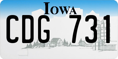 IA license plate CDG731