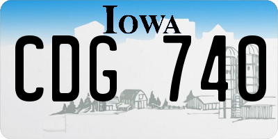 IA license plate CDG740