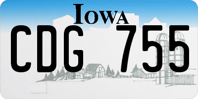 IA license plate CDG755
