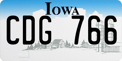 IA license plate CDG766