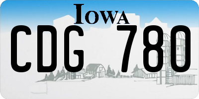 IA license plate CDG780
