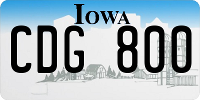 IA license plate CDG800