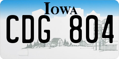IA license plate CDG804