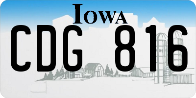 IA license plate CDG816