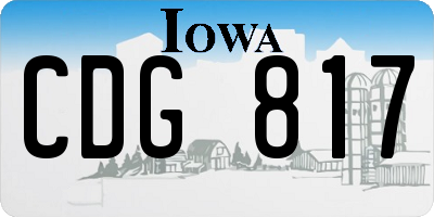 IA license plate CDG817