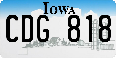 IA license plate CDG818