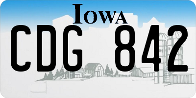 IA license plate CDG842