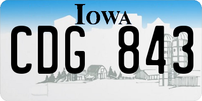 IA license plate CDG843