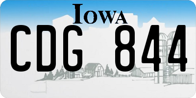 IA license plate CDG844