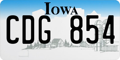 IA license plate CDG854