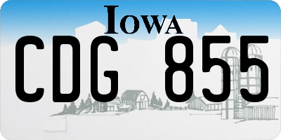 IA license plate CDG855