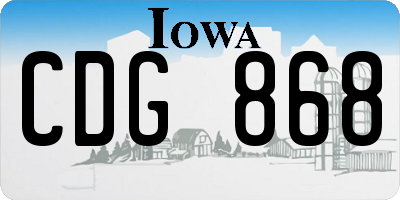 IA license plate CDG868