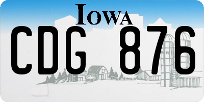 IA license plate CDG876