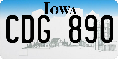 IA license plate CDG890