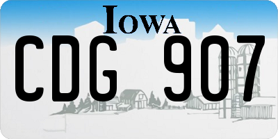 IA license plate CDG907