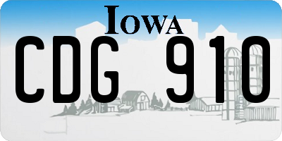 IA license plate CDG910