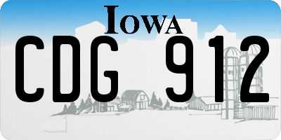 IA license plate CDG912