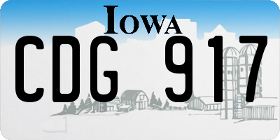 IA license plate CDG917