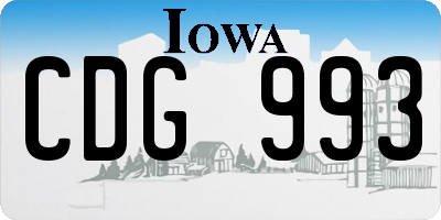 IA license plate CDG993