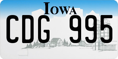 IA license plate CDG995