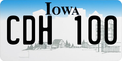 IA license plate CDH100