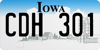 IA license plate CDH301