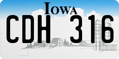 IA license plate CDH316