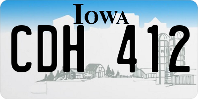 IA license plate CDH412