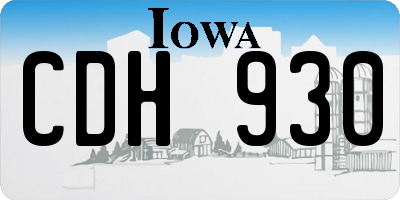 IA license plate CDH930
