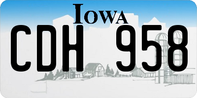 IA license plate CDH958